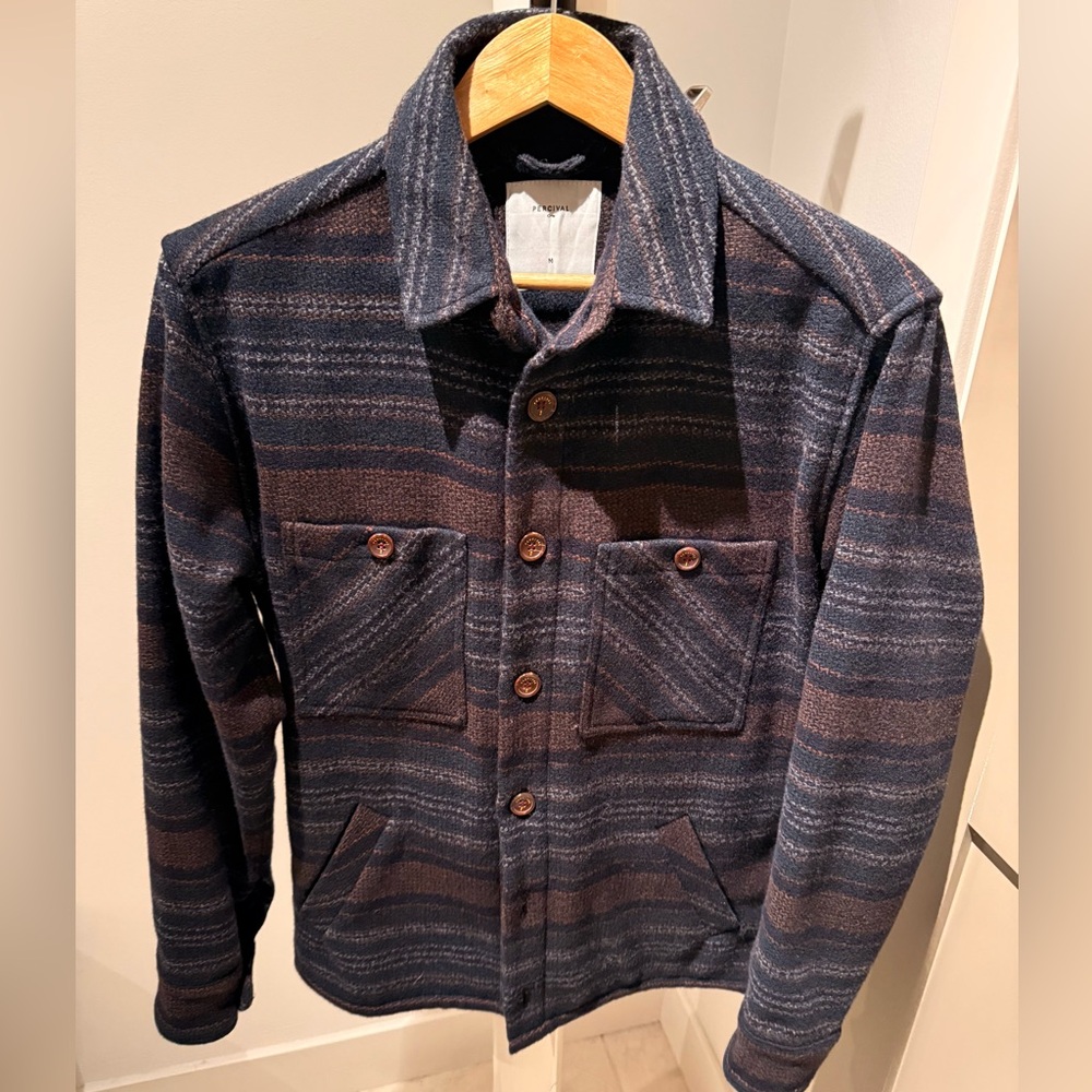Percival Wool Blend Overshirt Shirt Jacket Medium